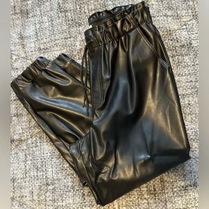 Abercrombie & Fitch Drawcord Faux Leather Pants